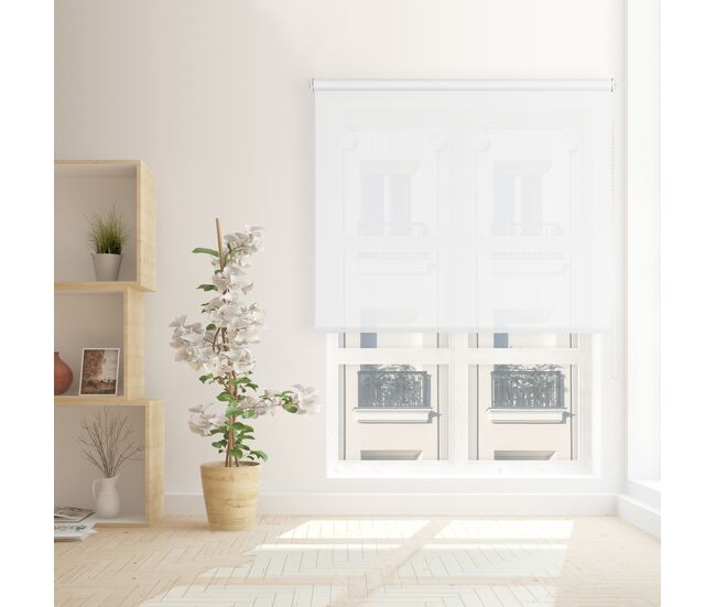 Estore de rolo screen abertura 10% branco 105 x 190cm