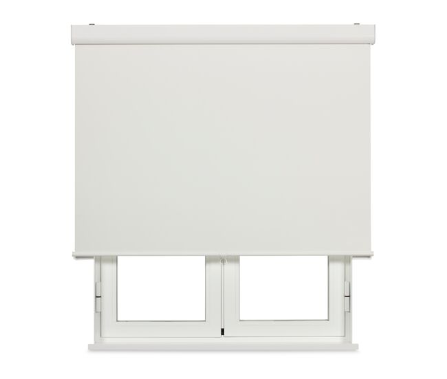 Estore de rolo com sistema de mola con cajón opaco branco 120 x 190cm
