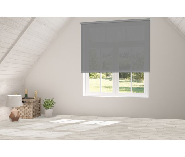 Estore de rolo screen abertura 10% perla cinza 135 x 250cm