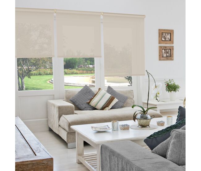 Estore de rolo screen abertura 10% linen sand 200 x 250cm