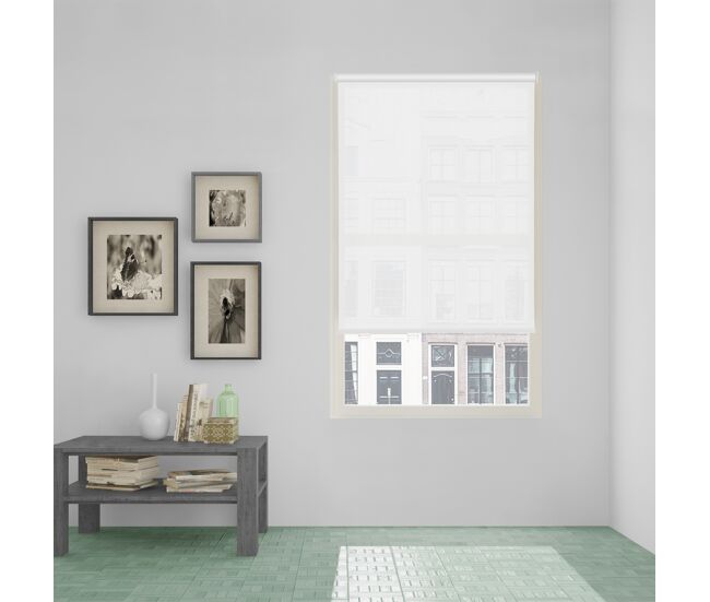 Estore de rolo easy fix screen abertura 10% branco 45 x 190cm
