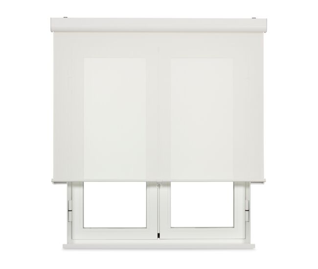 Estore de rolo com sistema de mola com caixa screen abertura 10% branco 90 x 190cm