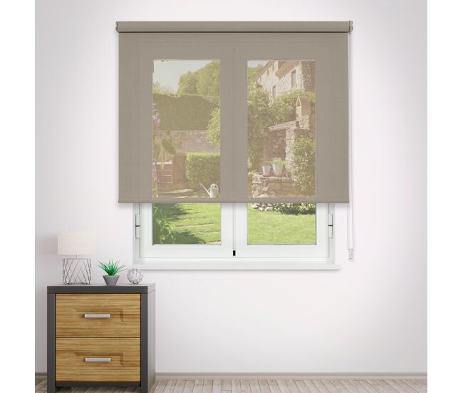 Estore de rolo screen abertura 10% pebble 90 x 250cm