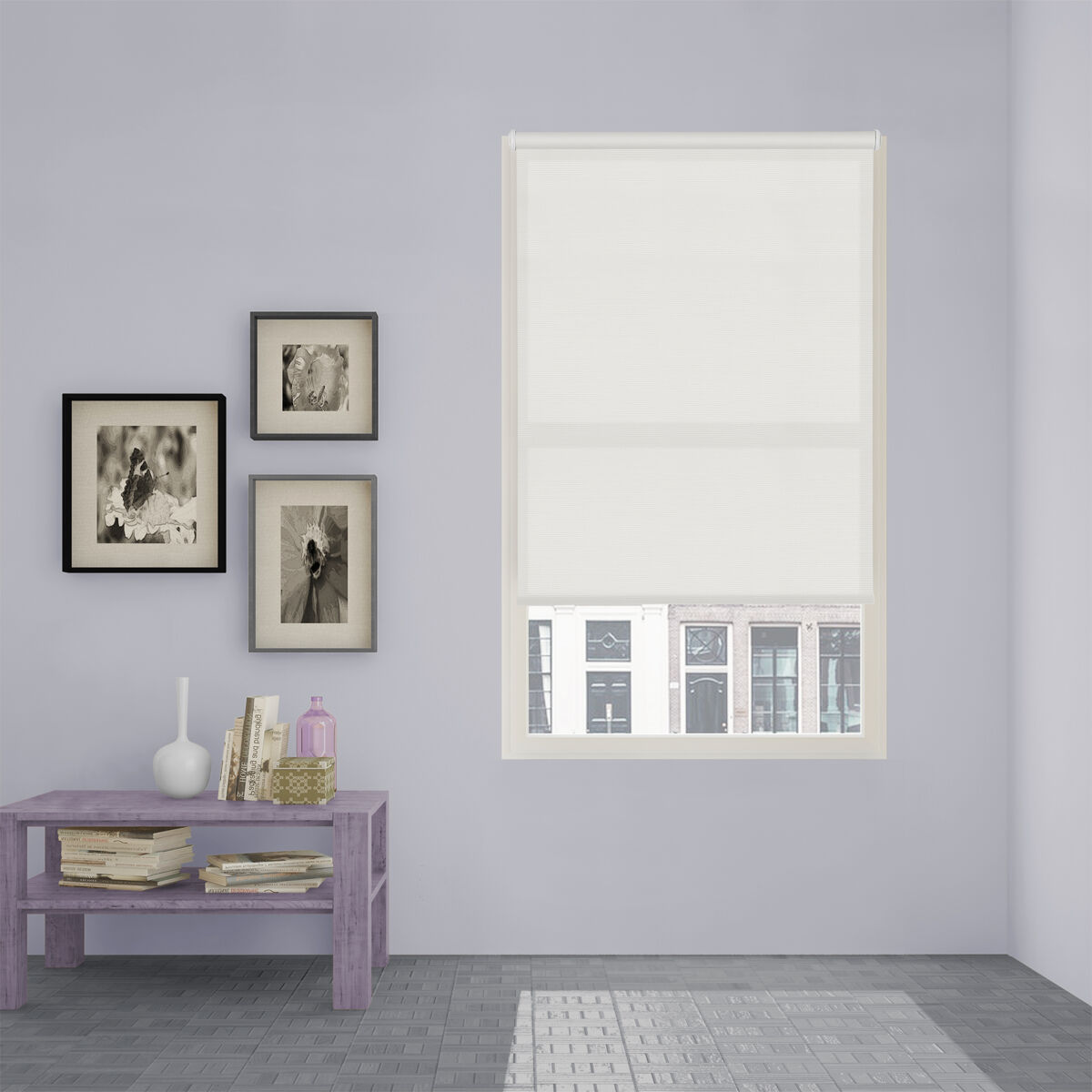Estore de rolo easy fix translúcido ecofuture branco 55 x 190cm