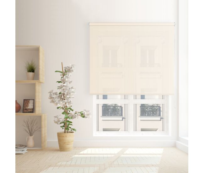 Estore de rolo screen abertura 10% bege 150 x 190cm