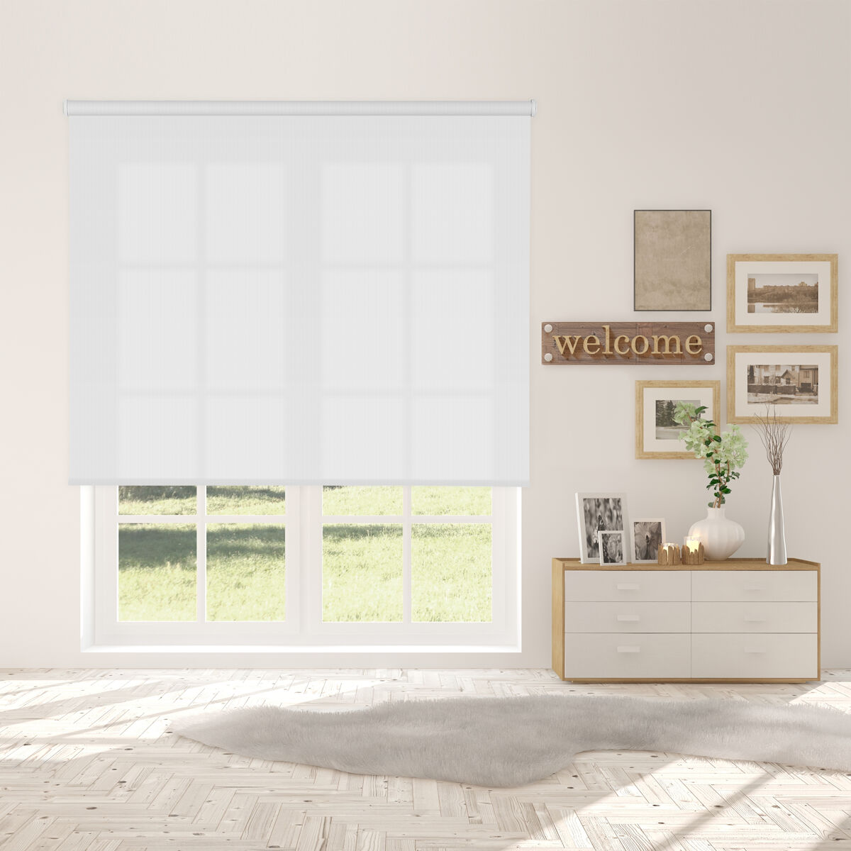 Estore de rolo translúcido l2000 branco 105 x 250cm