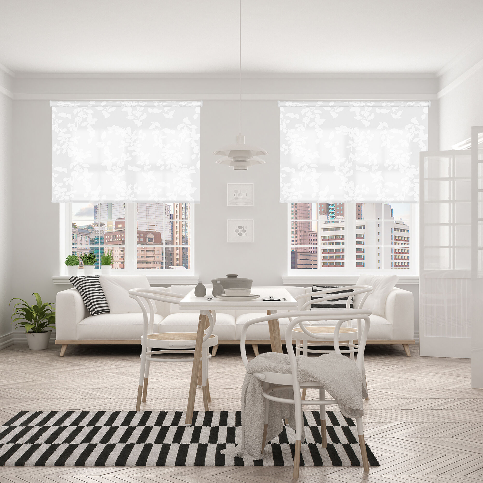 Estor de Rolo Translúcido Estampado Polar