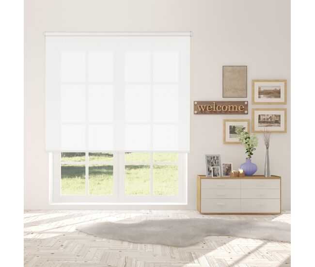 Estore de rolo translúcido shape branco 220 x 250cm