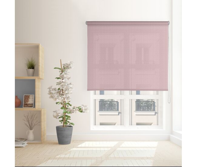 Estore de rolo screen royal abertura 8% beje e vermelho 150 x 250cm
