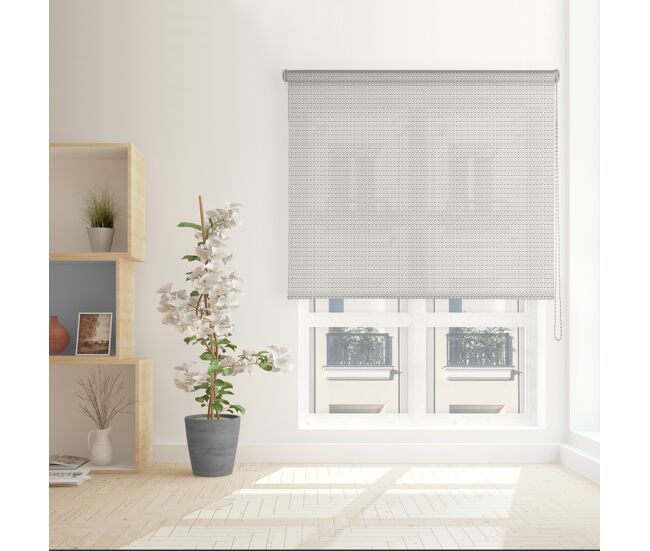 Estore de rolo screen royal abertura 8% beje e preto 120 x 250cm