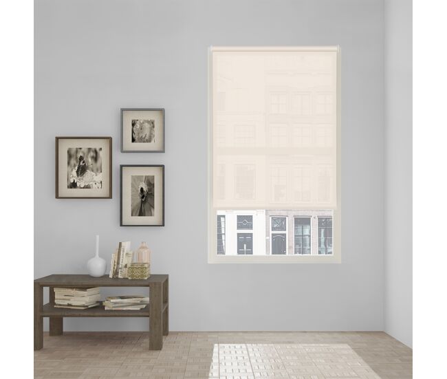 Estore de rolo easy fix screen abertura 10% branco linho 55 x 190cm