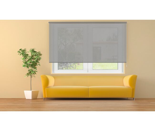 Estore de rolo translúcido cotton cinza 105 x 250cm