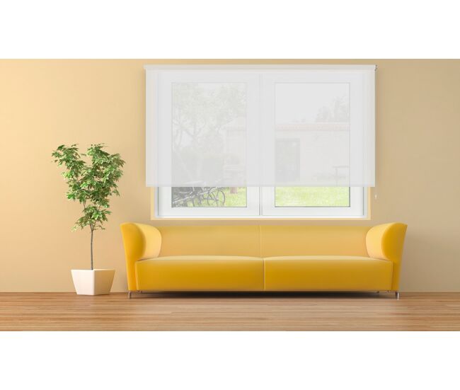 Estore de rolo translúcido cotton branco 90 x 250cm