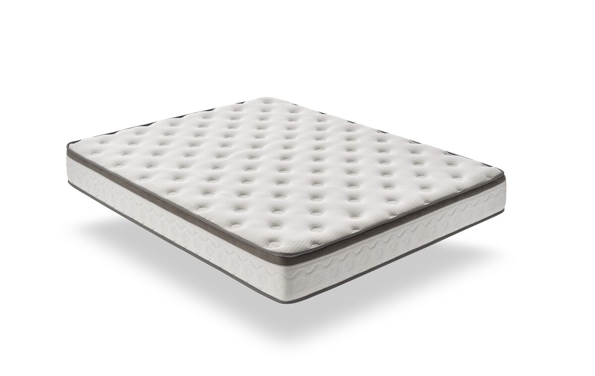Colchão de espuma viscoelástica premium de luxo com cristais, firmeza média.