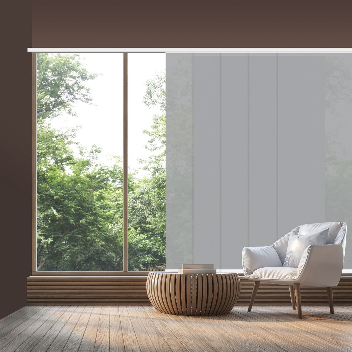 Kit painel japonés screen grau de abertura 10% perla cinza 191 x 270
