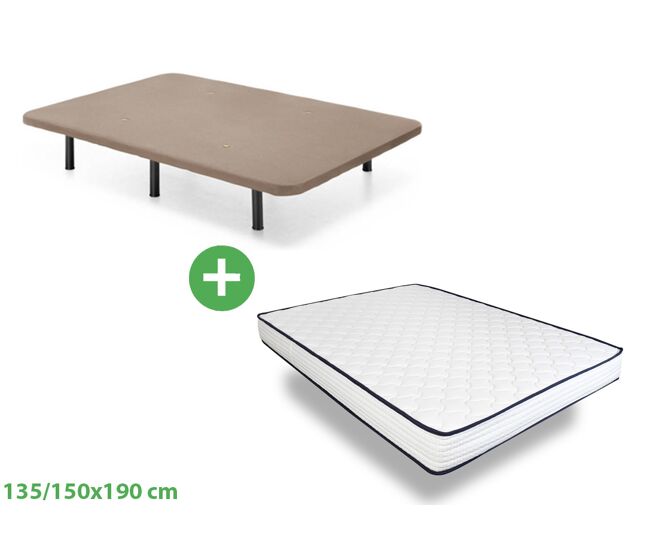 Estrado estofado 90cm + colchão básico 90cm